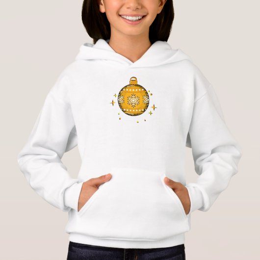 Witte kleur Kerst kind sweatshirt hoodie (Voorkant)