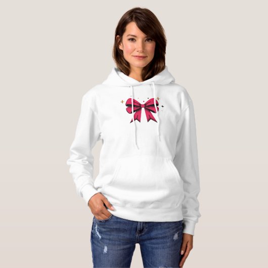 Witte kleur Kerst sweatshirt hoodie (Voorkant volledig)