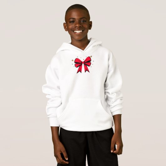 Witte kleur Kerst sweatshirt hoodie (Voorkant volledig)