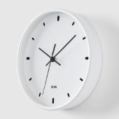 Witte kleur, klokgezicht met zwarte uren en cijfer (Hoek)
