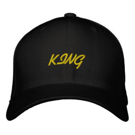 Witte Kleur Koning Text Basis Flexfit Wol Hoed Geborduurde Pet