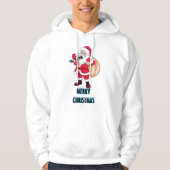 Witte kleur Santaclose Kerst sweatshirt hoodie (Voorkant)