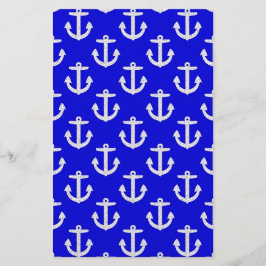 Witte kleuren op blauwe achtergrond briefpapier (Voorkant)