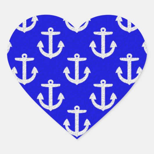 Witte kleuren op blauwe achtergrond hart sticker (Voorkant)
