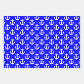 Witte kleuren op blauwe achtergrond inpakpapier vel (Voorkant 3)