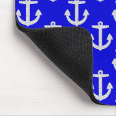 Witte kleuren op blauwe achtergrond muismat (Hoek)