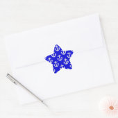 Witte kleuren op blauwe achtergrond ster sticker (Envelop)