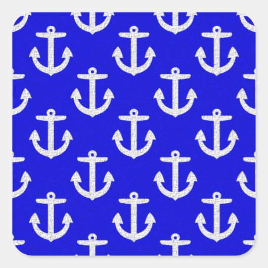 Witte kleuren op blauwe achtergrond vierkante sticker (Voorkant)