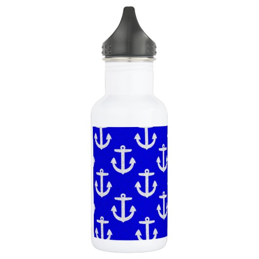 Witte kleuren op blauwe achtergrond waterfles  (Links)