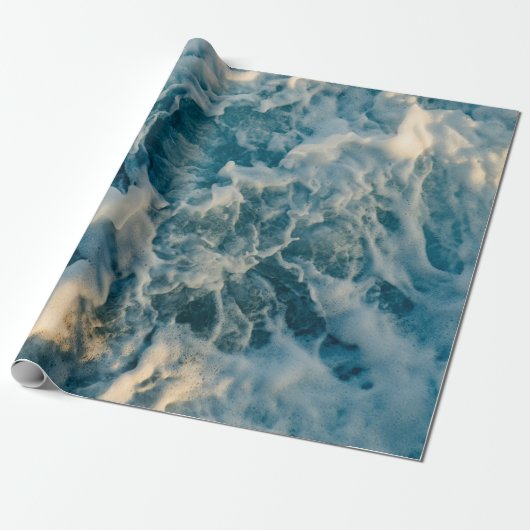 WITTE KLEUREN OP BLAUWE SKY CADEAUPAPIER (Uitgerold)