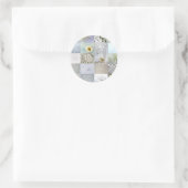 Witte kleurenfotocollage ronde sticker (Tas)