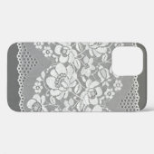 Witte kleurenrechte strook van kant op grijs Case-Mate iPhone case (Achterkant (horizontaal))