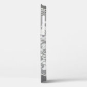 Witte kleurenrechte strook van kant op grijs Case-Mate iPhone case (Achterkant / Links)