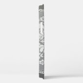 Witte kleurenrechte strook van kant op grijs Case-Mate iPhone case (Achterkant / Rechts)