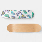 Witte kleurige Waterverf Butterflies Persoonlijk Skateboard (Horizontaal)