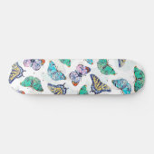 Witte kleurige Waterverf Butterflies Persoonlijk Skateboard (Horizontaal)