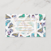 Witte kleurige Waterverf Butterflies Visitekaartje (Achterkant)
