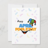 Witte kleurrijke April Fools’ Day Feestdagenkaart (Voorkant)