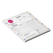 Witte kleurrijke factuur voor winkelbedrijf notitieblok (Schuin)