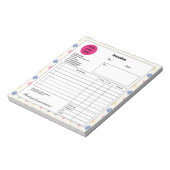 Witte kleurrijke factuur voor winkelbedrijf notitieblok (Linkerzijde)