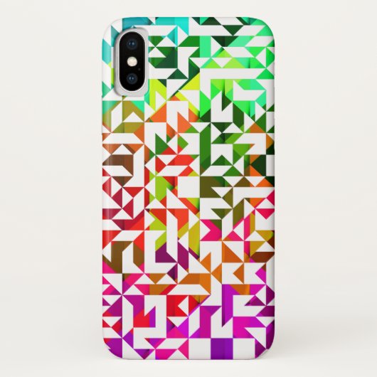 Witte kleurrijke geometrische patronen bevestigen Case-Mate iPhone case (Achterkant)