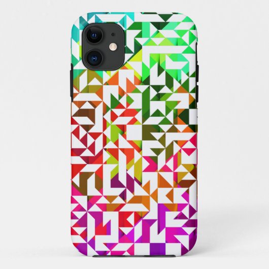 Witte kleurrijke geometrische patronen bevestigen Case-Mate iPhone case (Achterkant)