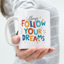 Witte kleurrijke motivatie citaat Volg je dromen