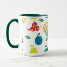 Witte kleurrijke vruchten Monogram Verjaardag