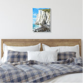 Witte Kliffen van Dover Beach Art Canvas Afdruk (Insitu (Slaapkamer))