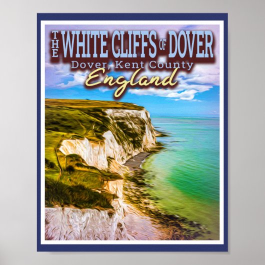 WITTE KLIFFEN VAN DOVER - DOVER KENT ENGLAND POSTER (Voorkant)