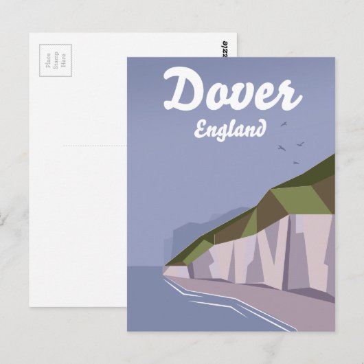 Witte kliffen van Dover-reisposter Briefkaart (Voorkant / Achterkant)