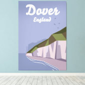 Witte kliffen van Dover-reisposter Canvas Afdruk (Insitu (Houten vloer))