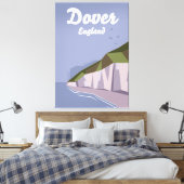 Witte kliffen van Dover-reisposter Canvas Afdruk (Insitu (Slaapkamer))