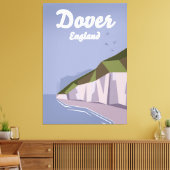 Witte kliffen van Dover-reisposter Canvas Afdruk (Insitu (Woonkamer))