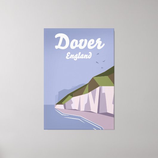 Witte kliffen van Dover-reisposter Canvas Afdruk (Voorkant)