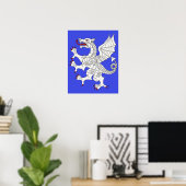 Witte Klimmende Draak Poster (Thuiskantoor)