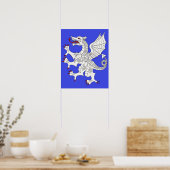 Witte Klimmende Draak Poster (Keuken)