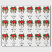 Witte klokken en Holly inpakpapier (Vlak)