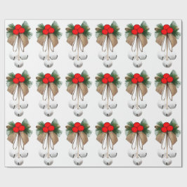 Witte klokken en Holly inpakpapier