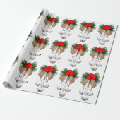 Witte klokken en Holly inpakpapier (Uitgerold)