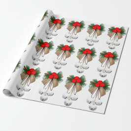 Witte klokken en Holly inpakpapier