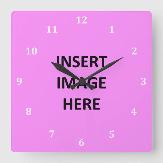 Witte kloknummers Aangepaste Sjabloon maakt je eig Vierkante Klok (Voorkant)