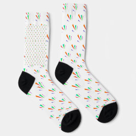Witte kniekousen met zwarte hielen  sokken