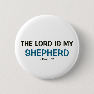 Witte knoop - De Heer is mijn Herder Psalm 23 Ronde Button 5,7 Cm