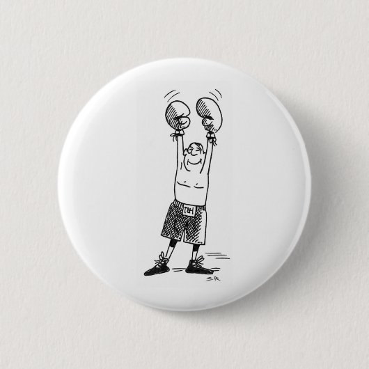 Witte knop Boxer Ronde Button 5,7 Cm (Voorkant)