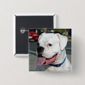 Witte knop Boxer Vierkante Button 5,1 Cm (Voorkant /achterkant)