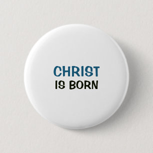 Witte knop - Christus is geboren Ronde Button 5,7 Cm