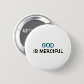 Witte knop - God is Barmhartig Ronde Button 5,7 Cm (Voorkant /achterkant)