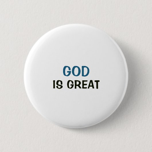 Witte knop - God is Groot Ronde Button 5,7 Cm (Voorkant)
