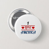 Witte knop - Ik hou van Amerika Ronde Button 5,7 Cm (Voorkant /achterkant)